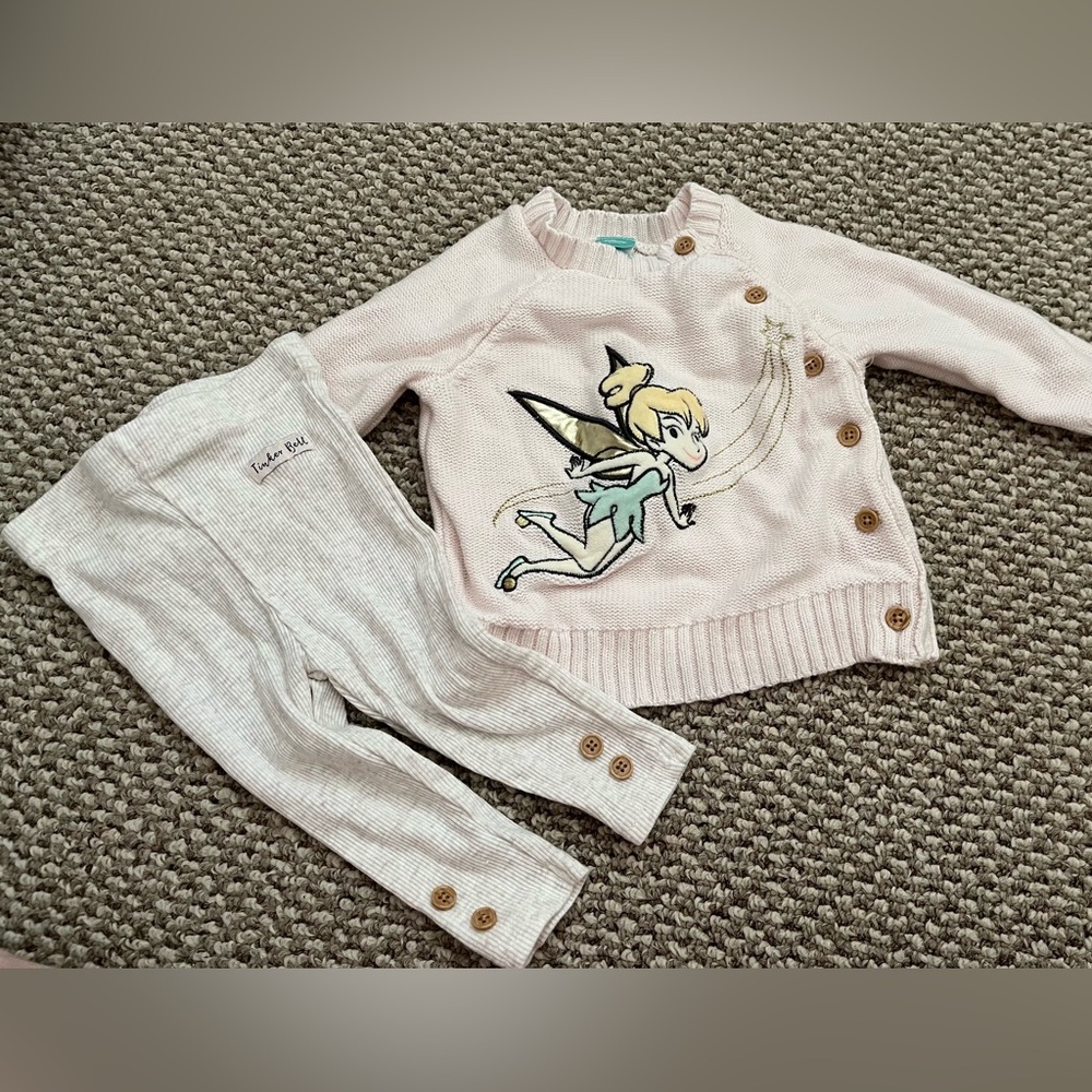 NWOT Disney Baby Tinkerbell matching set 3-6 months